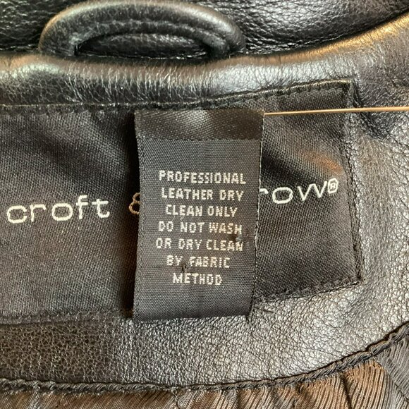 Croft & Barrow Mens Large Soft Leather Aviator Bomber Racer Dress Jacket Black - Picture 9 of 9